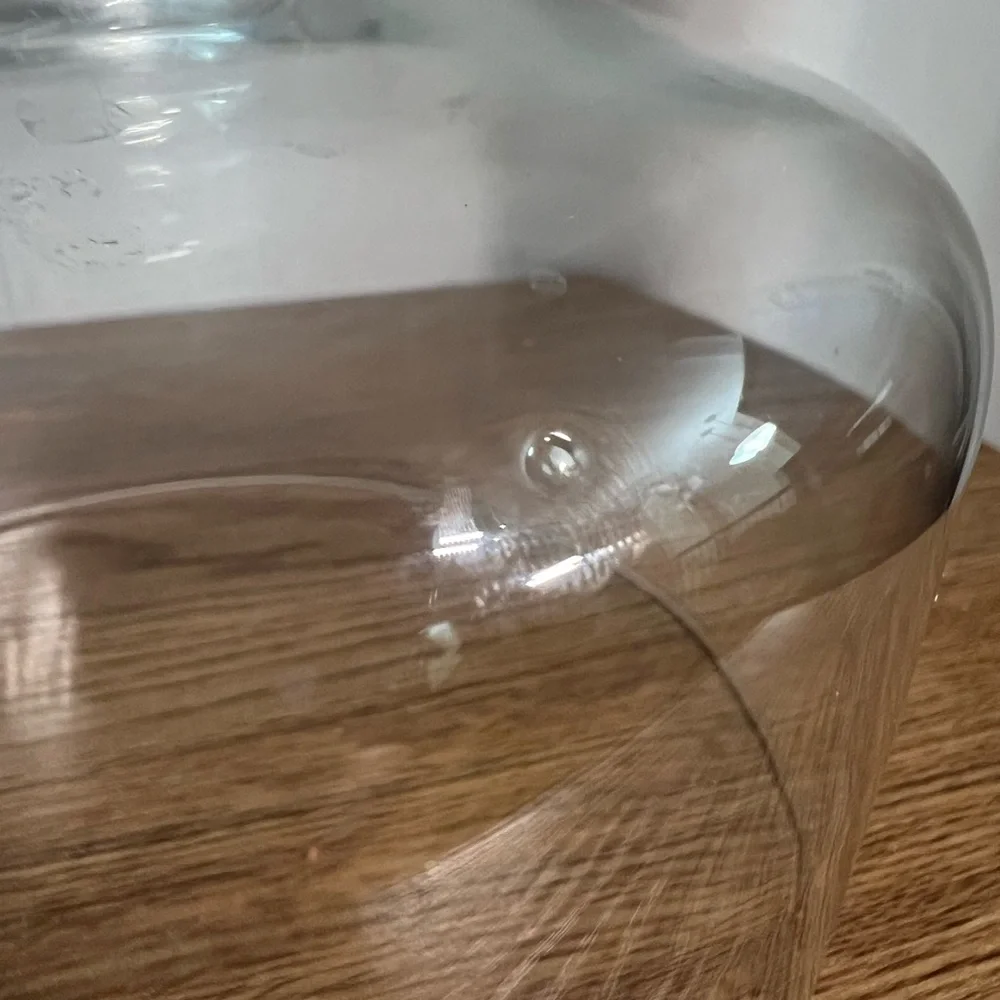 Glass Cloche Dome with White Marble Base | Elegant Serving Display